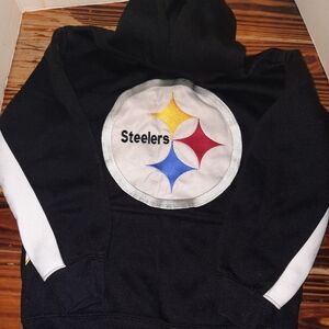 NFL Steelers Black Hoodie with Yellow, Red, Blue Accents